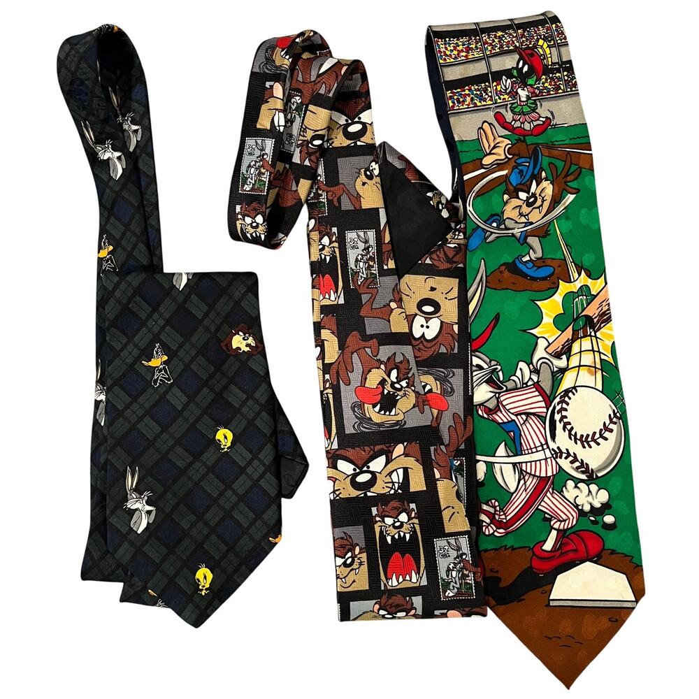Vintage Looney Tunes Bugs Bunny Tazmanian Devil Men's Neck Ties Set (3)